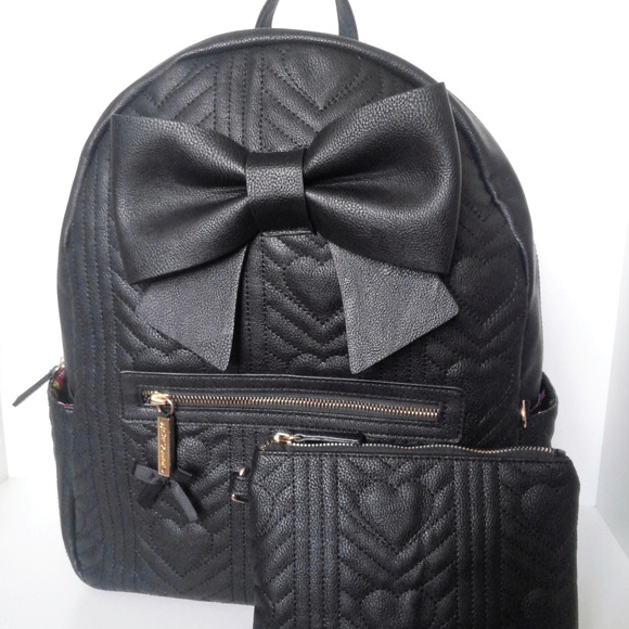 Betsey Johnson Handbags - Betsey Johnson Bow Backpack & Pouch Set